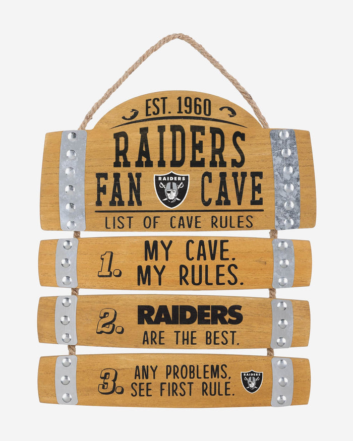 Las Vegas Raiders Barrel Slat Mancave Sign FOCO - FOCO.com