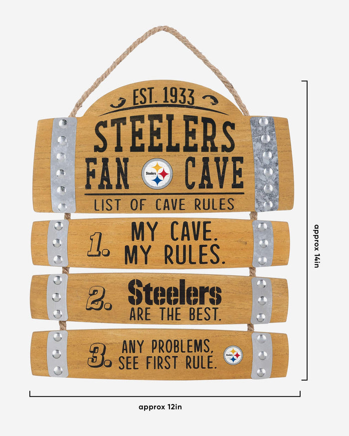 Pittsburgh Steelers Barrel Slat Mancave Sign FOCO - FOCO.com