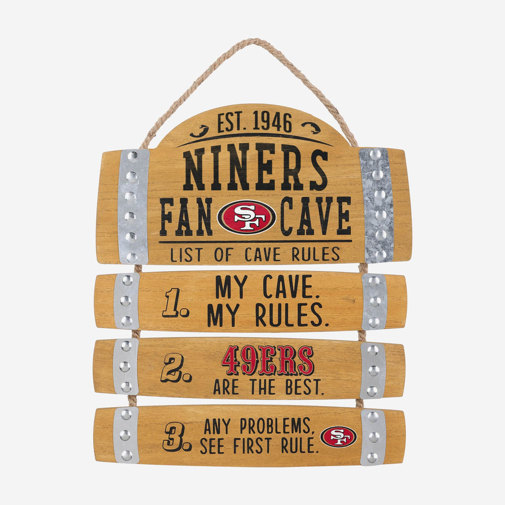 San Francisco 49ers Barrel Slat Mancave Sign FOCO - FOCO.com