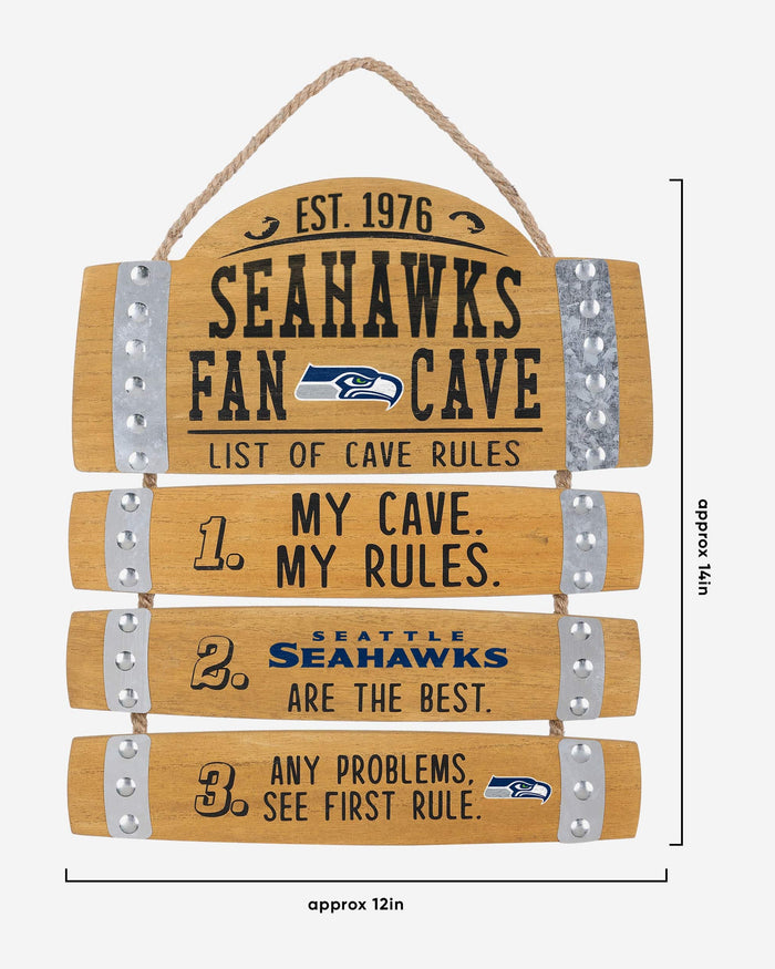 Seattle Seahawks Barrel Slat Mancave Sign FOCO - FOCO.com