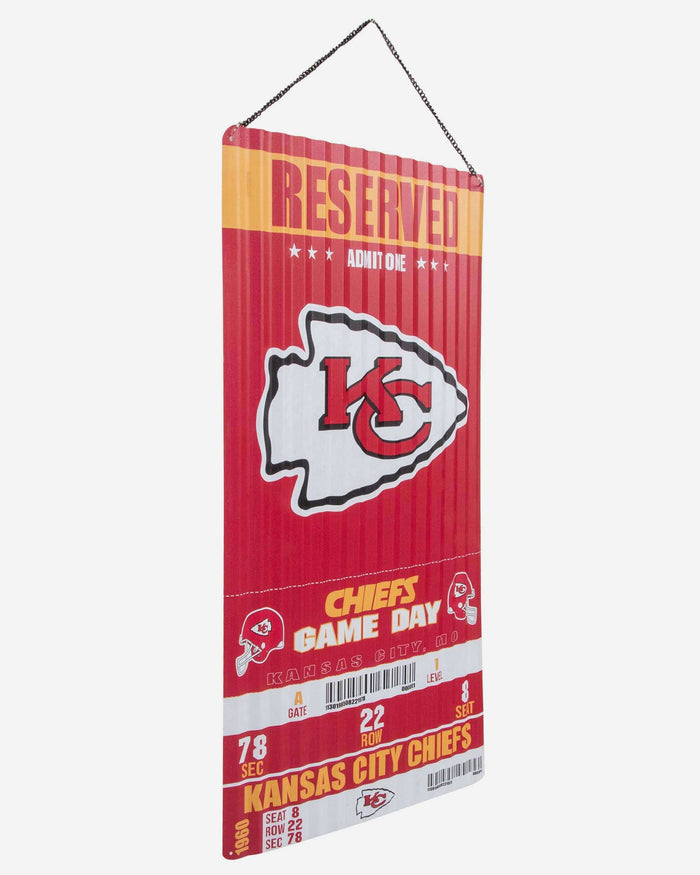 Kansas City Chiefs Corrugated Metal Wall Sign FOCO - FOCO.com