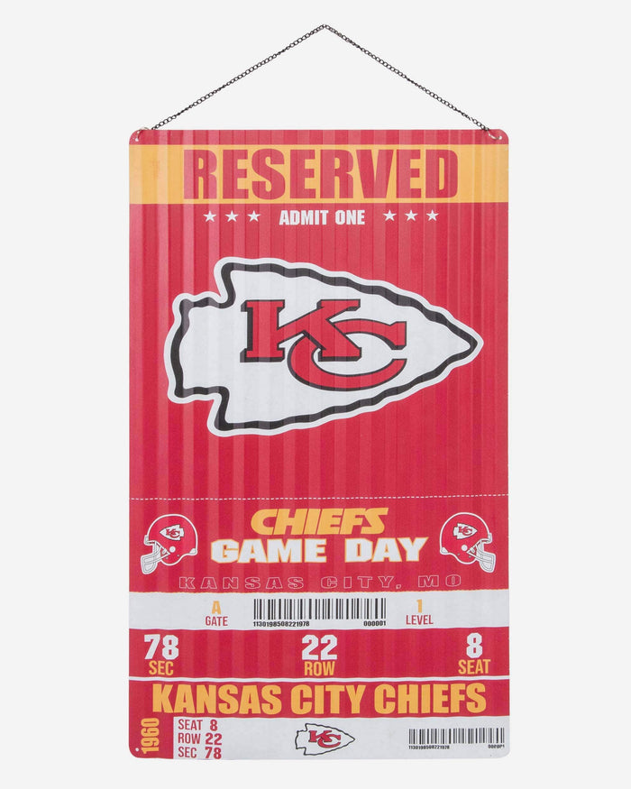 Kansas City Chiefs Corrugated Metal Wall Sign FOCO - FOCO.com