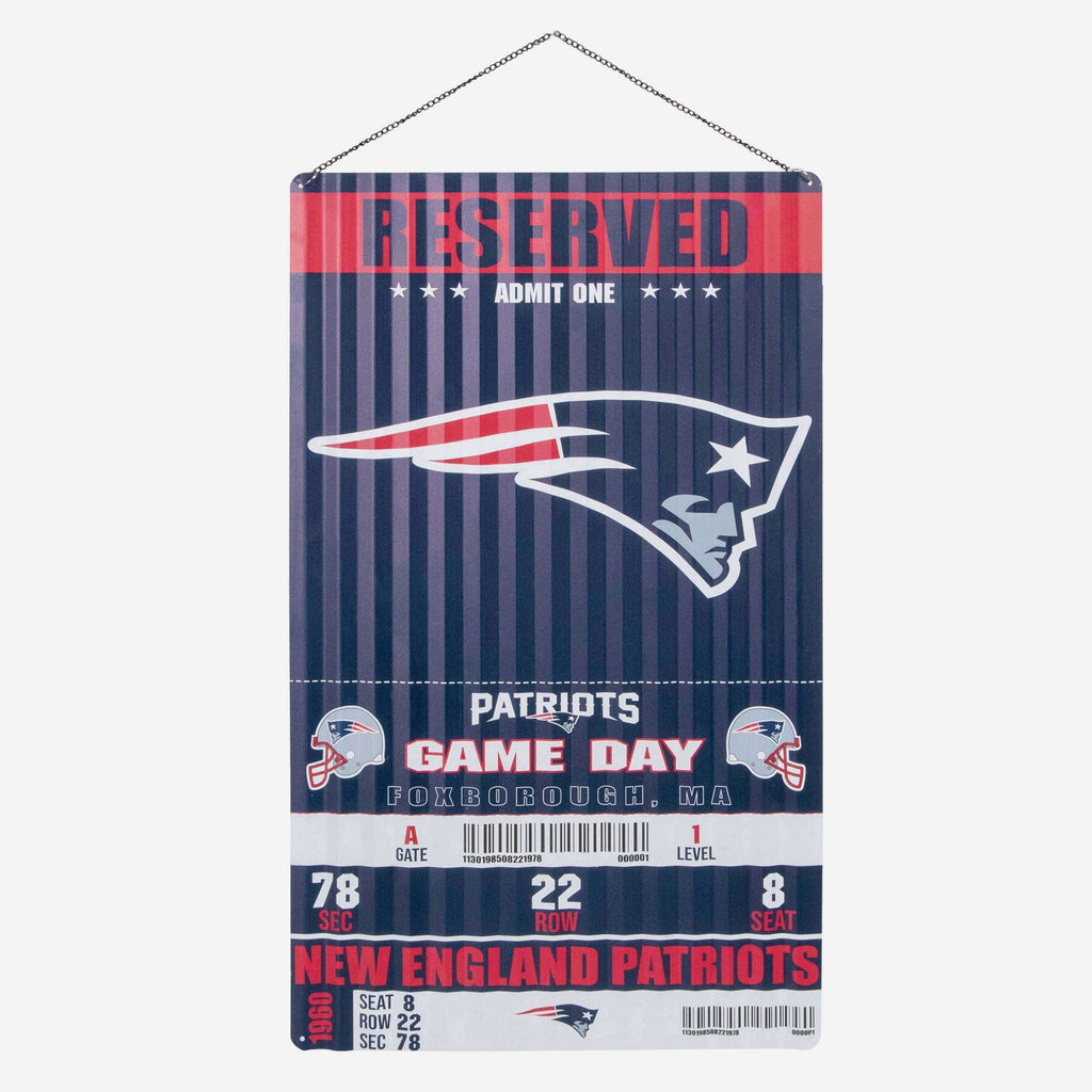 New England Patriots Corrugated Metal Wall Sign FOCO - FOCO.com