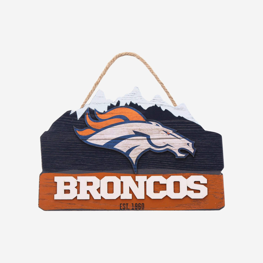 Denver Broncos Wooden Die Cut Sign FOCO - FOCO.com