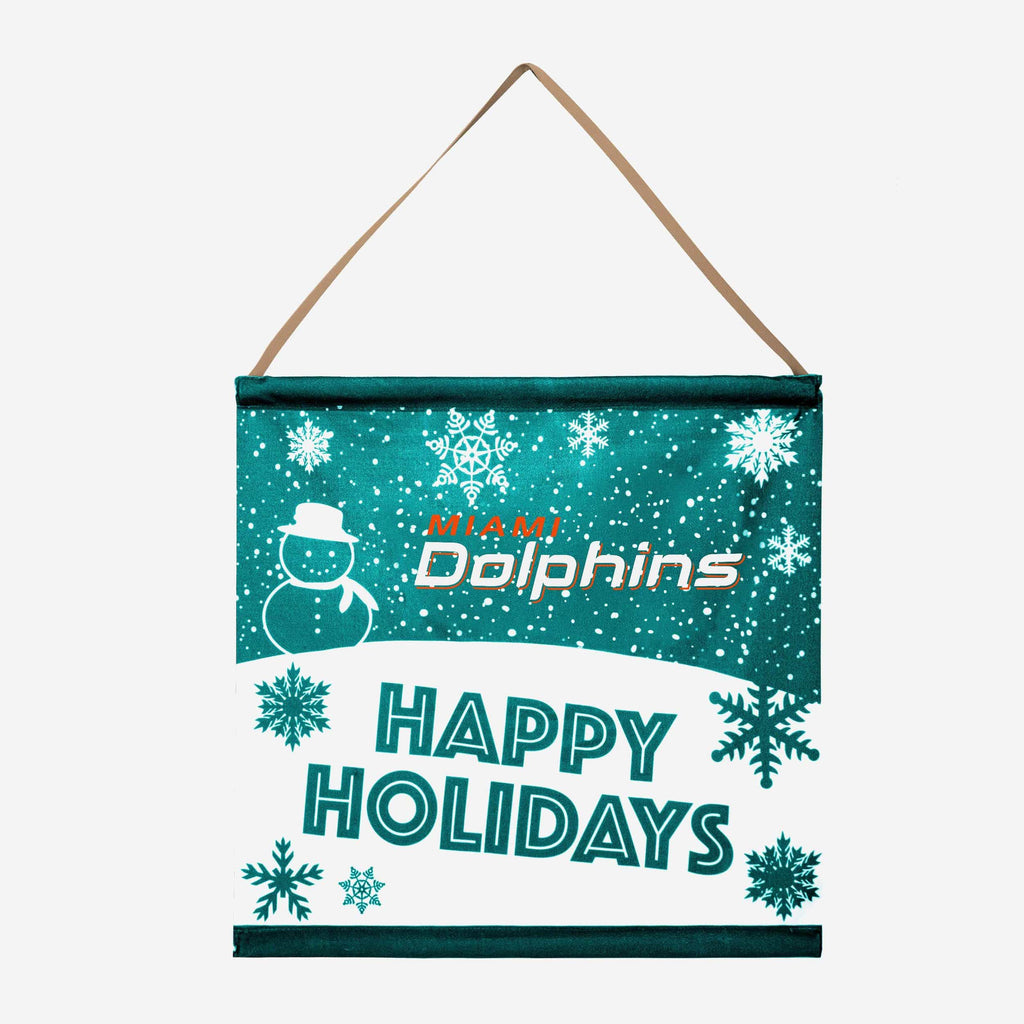 Miami Dolphins Happy Holidays Banner Sign FOCO - FOCO.com