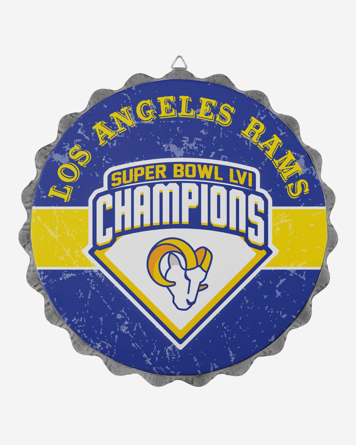 Los Angeles Rams Super Bowl LVI Champions Metal Distressed Bottlecap Wall Sign FOCO - FOCO.com