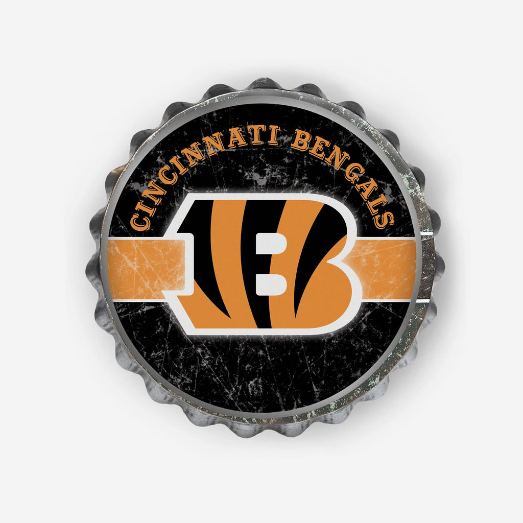 Cincinnati Bengals Metal Distressed Bottle Cap Sign FOCO - FOCO.com