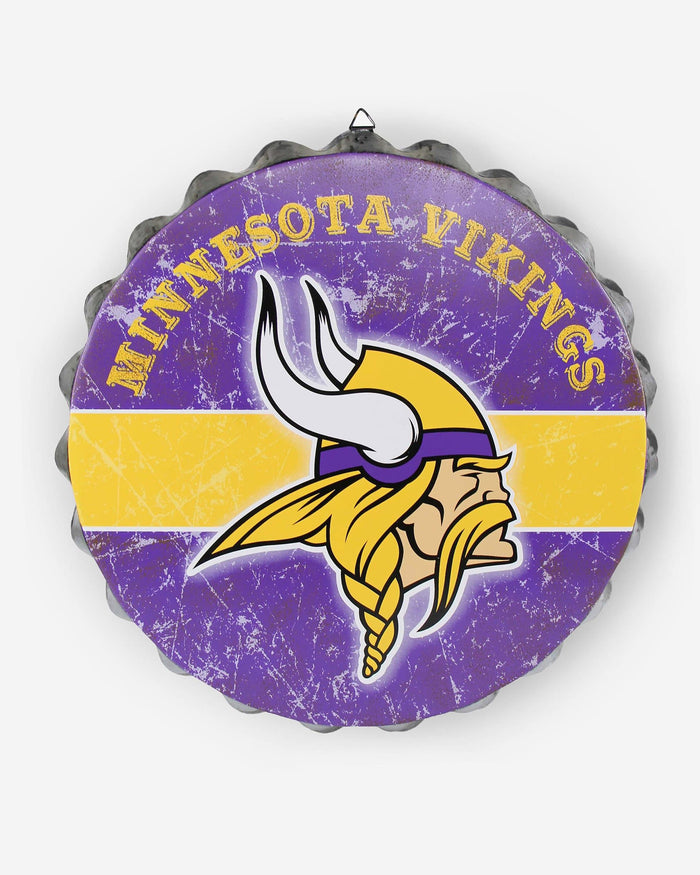 Minnesota Vikings Metal Distressed Bottle Cap Sign FOCO - FOCO.com