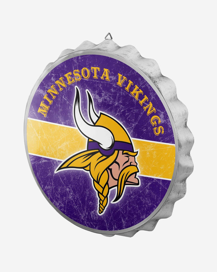 Minnesota Vikings Metal Distressed Bottle Cap Sign FOCO - FOCO.com