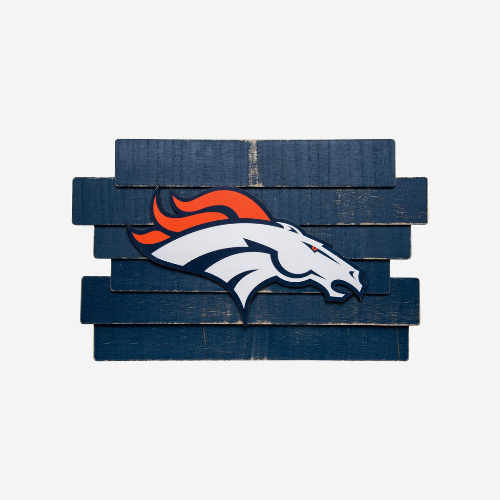 Denver Broncos Staggered Wood Logo Sign FOCO - FOCO.com