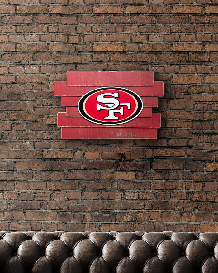 San Francisco 49ers Staggered Wood Logo Sign FOCO - FOCO.com