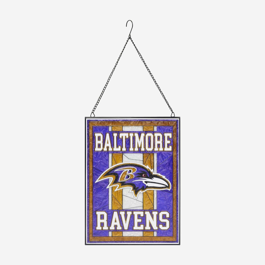 Baltimore Ravens Team Stripe Stain Glass Sign FOCO - FOCO.com