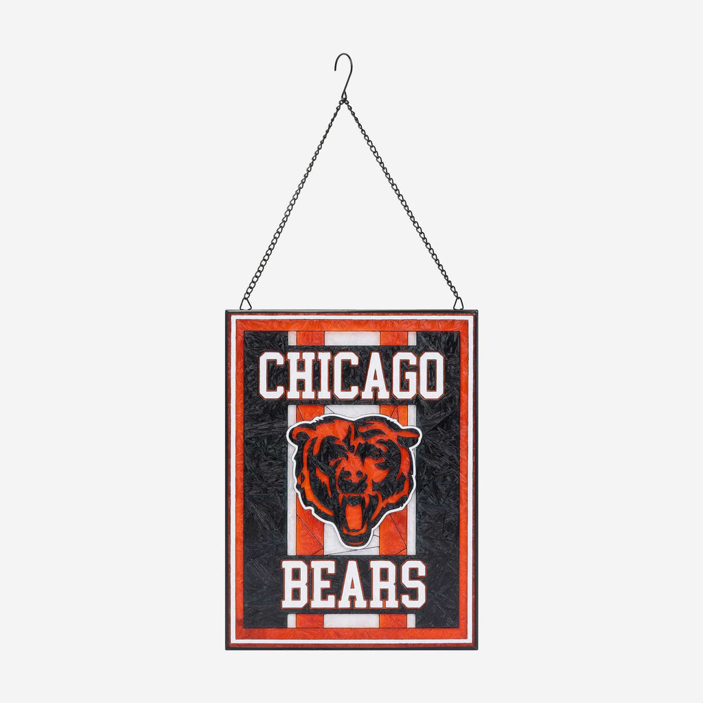 Chicago Bears Team Stripe Stain Glass Sign FOCO - FOCO.com