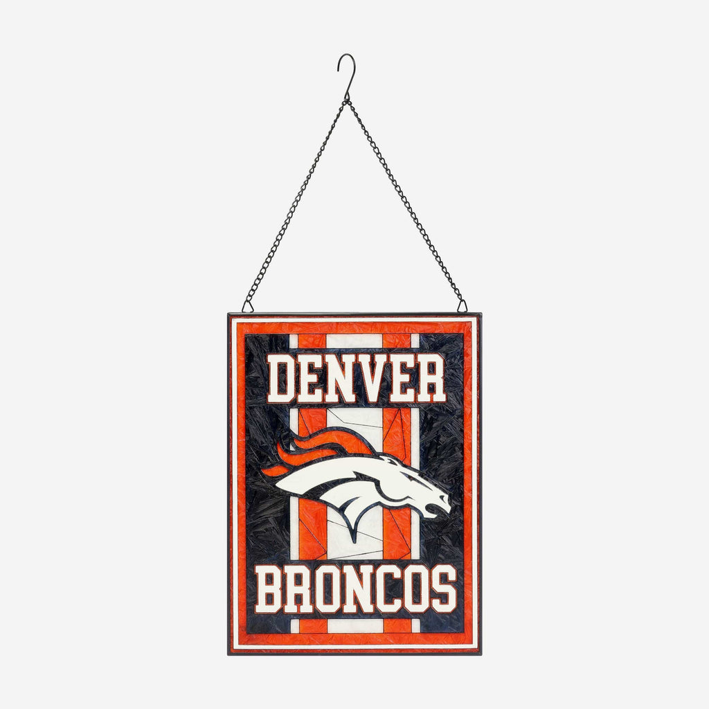 Denver Broncos Team Stripe Stain Glass Sign FOCO - FOCO.com