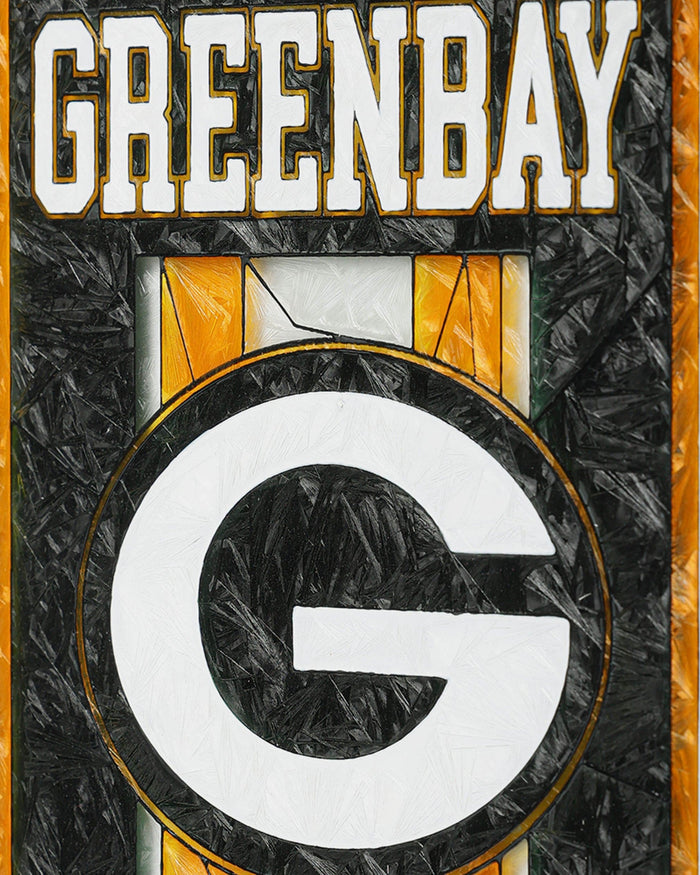 Green Bay Packers Team Stripe Stain Glass Sign FOCO - FOCO.com