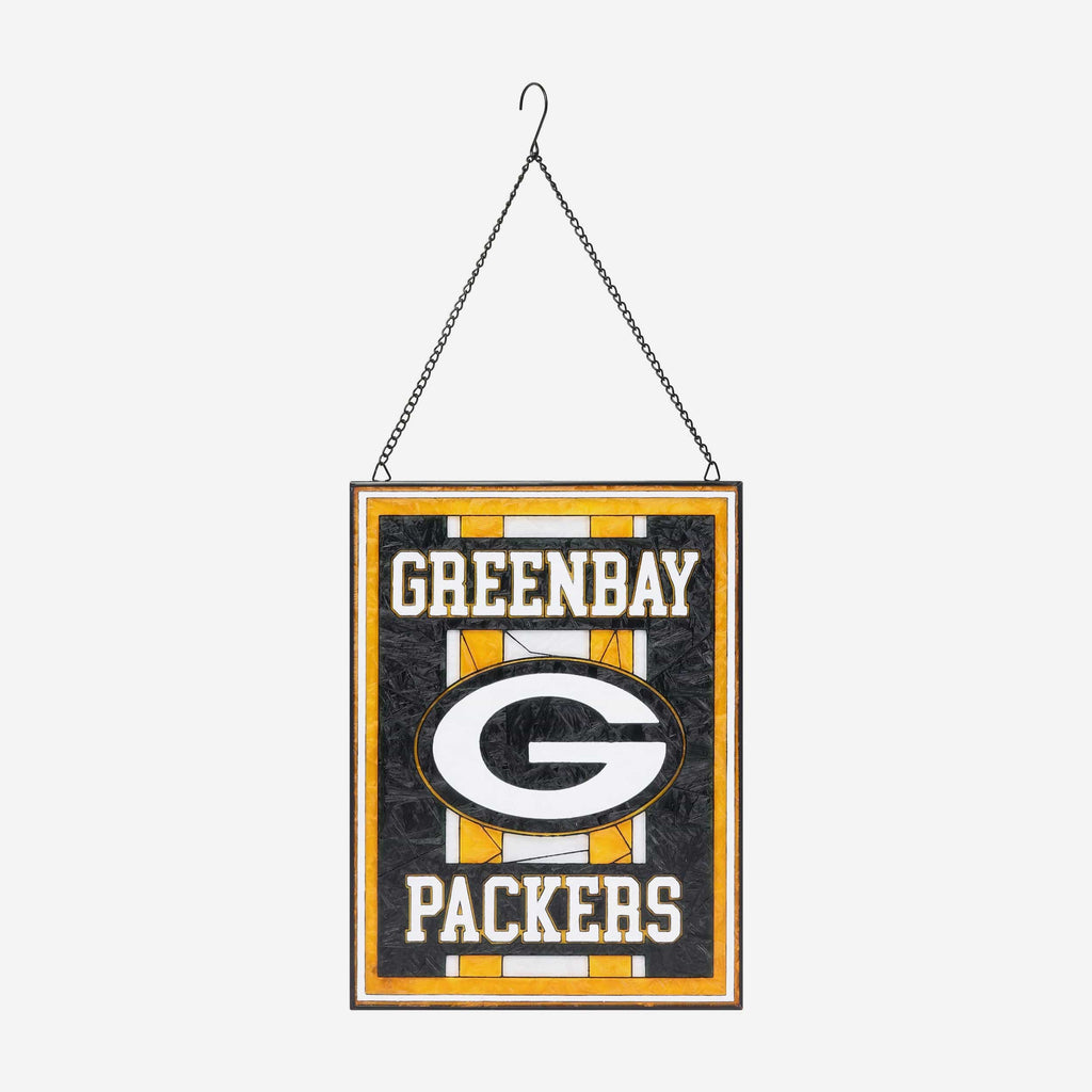 Green Bay Packers Team Stripe Stain Glass Sign FOCO - FOCO.com