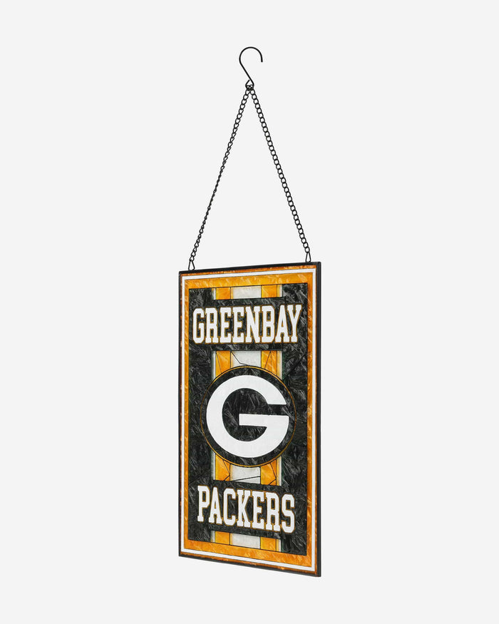 Green Bay Packers Team Stripe Stain Glass Sign FOCO - FOCO.com