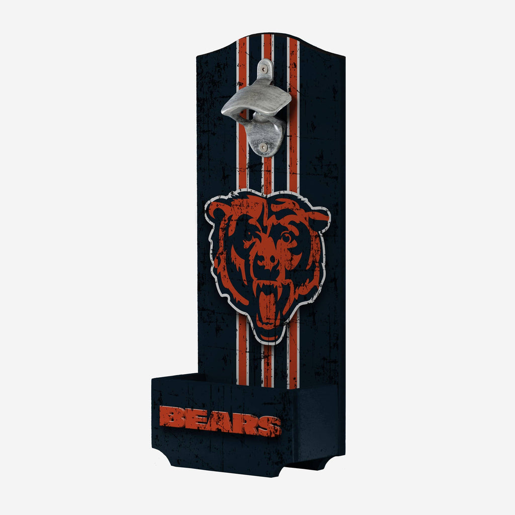 Chicago Bears Wooden Bottle Cap Opener Sign FOCO - FOCO.com