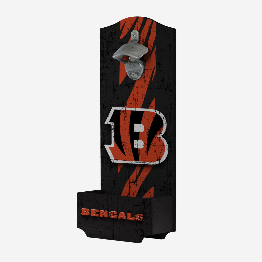 Cincinnati Bengals Wooden Bottle Cap Opener Sign FOCO - FOCO.com