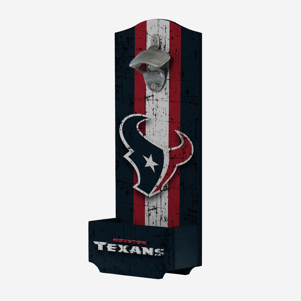 Houston Texans Wooden Bottle Cap Opener Sign FOCO - FOCO.com