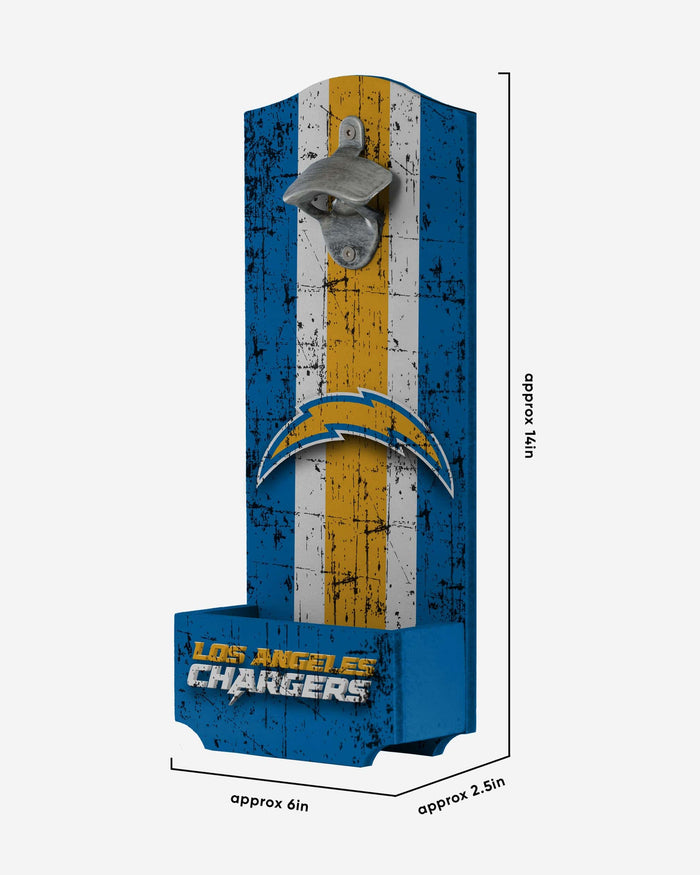 Los Angeles Chargers Wooden Bottle Cap Opener Sign FOCO - FOCO.com