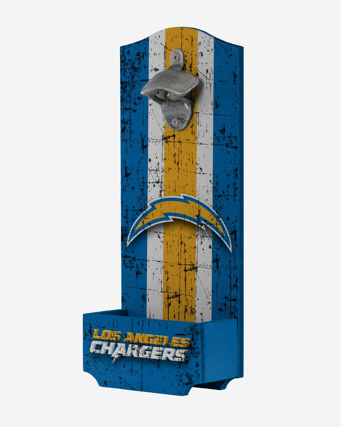 Los Angeles Chargers Wooden Bottle Cap Opener Sign FOCO - FOCO.com