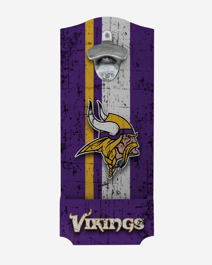 Minnesota Vikings Wooden Bottle Cap Opener Sign FOCO - FOCO.com