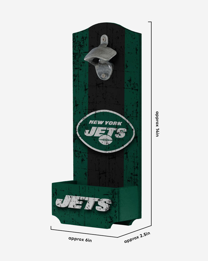 New York Jets Wooden Bottle Cap Opener Sign FOCO - FOCO.com