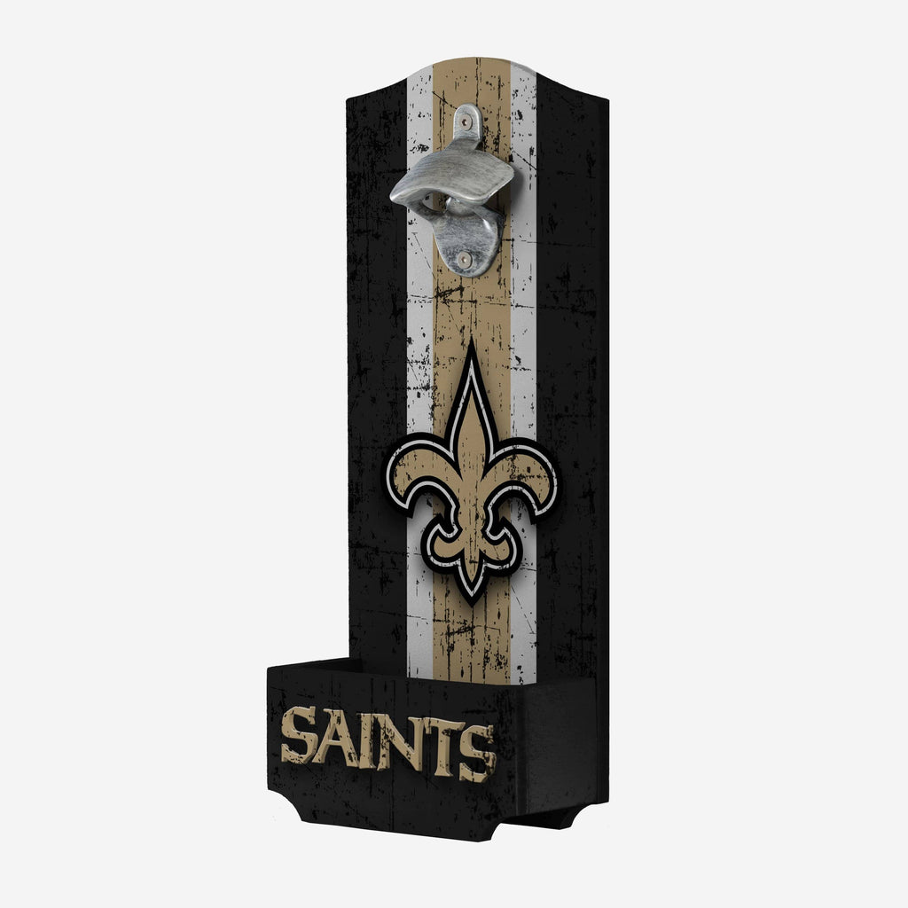 New Orleans Saints Wooden Bottle Cap Opener Sign FOCO - FOCO.com