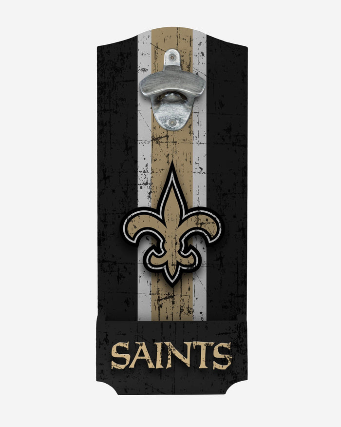 New Orleans Saints Wooden Bottle Cap Opener Sign FOCO - FOCO.com