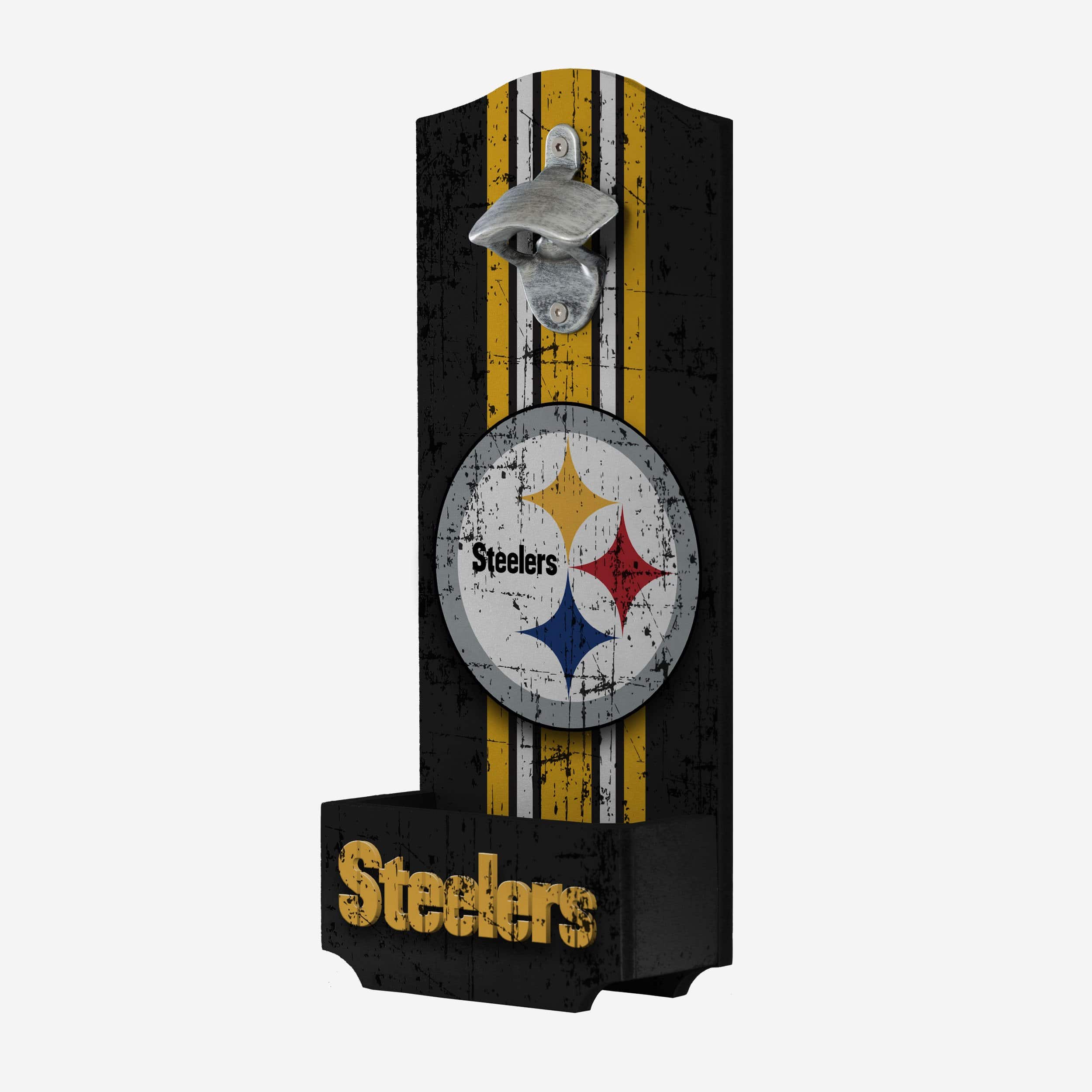 Pittsburgh Steelers NFL Wooden Bottle Cap Opener Sign