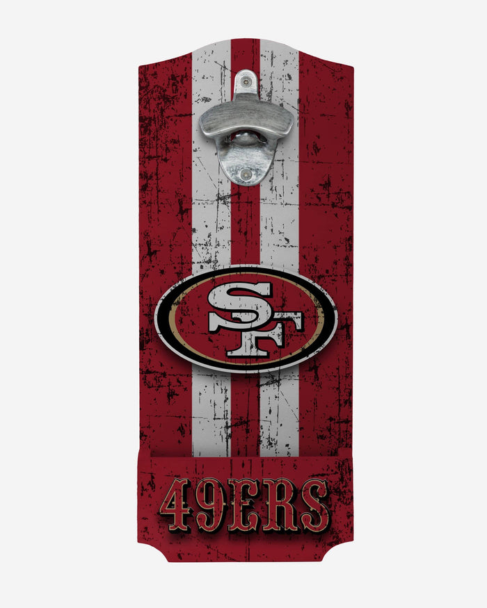 San Francisco 49ers Wooden Bottle Cap Opener Sign FOCO - FOCO.com