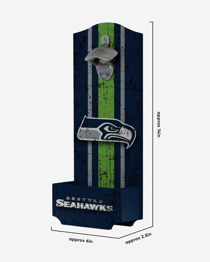 Seattle Seahawks Wooden Bottle Cap Opener Sign FOCO - FOCO.com