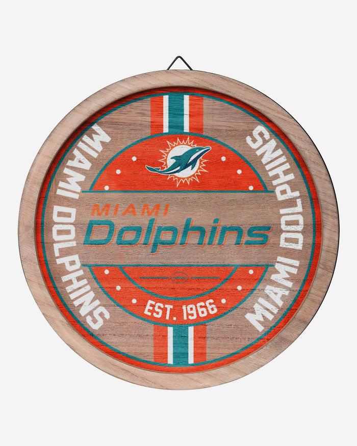 Miami Dolphins Wooden Barrel Sign FOCO - FOCO.com