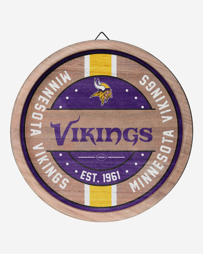 Minnesota Vikings Wooden Barrel Sign FOCO - FOCO.com