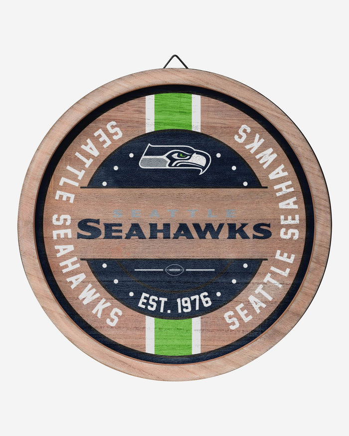 Seattle Seahawks Wooden Barrel Sign FOCO - FOCO.com