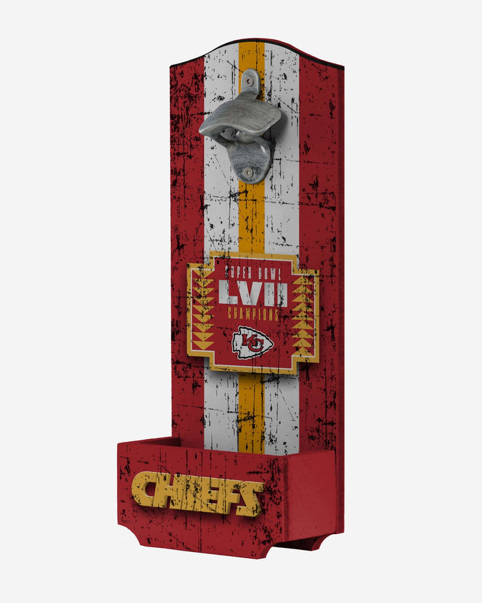 Kansas City Chiefs Super Bowl LVII Champions Wooden Bottle Opener Sign FOCO - FOCO.com