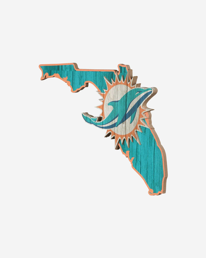 Miami Dolphins Wood State Sign FOCO - FOCO.com