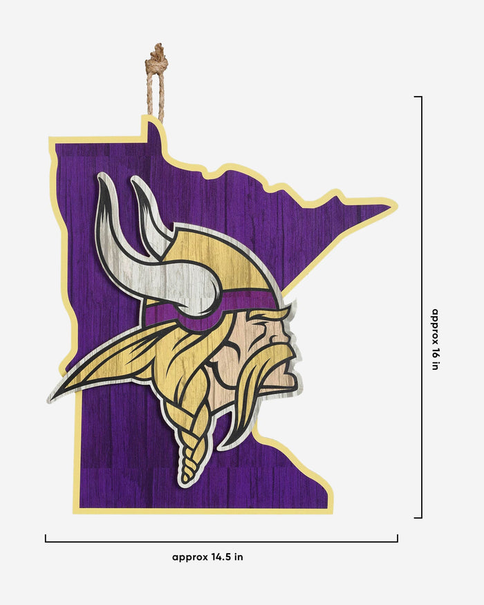 Minnesota Vikings Wood State Sign FOCO - FOCO.com