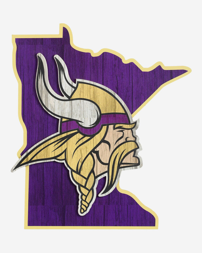 Minnesota Vikings Wood State Sign FOCO - FOCO.com