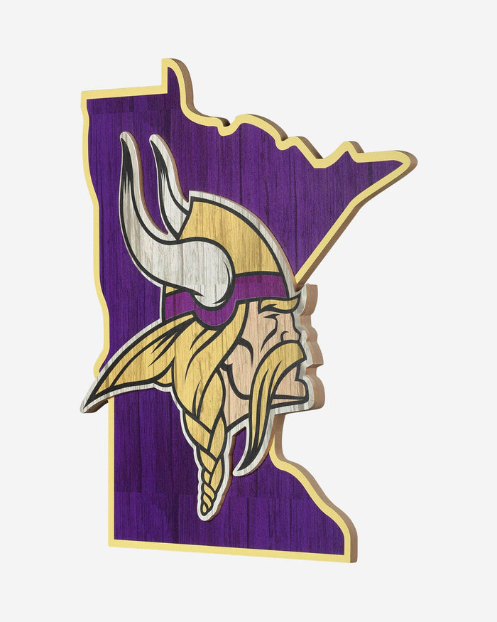 Minnesota Vikings Wood State Sign FOCO - FOCO.com