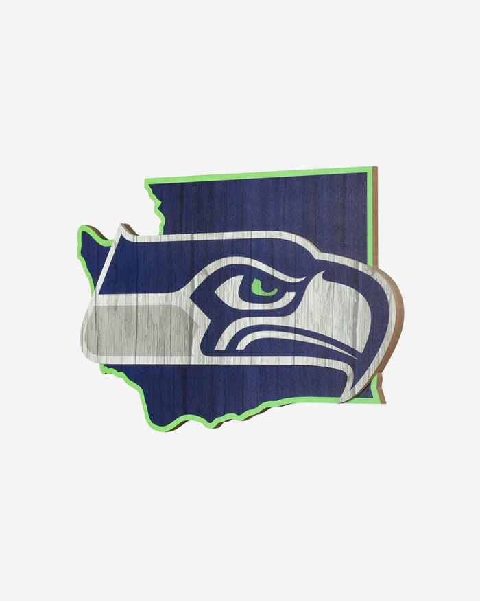 Seattle Seahawks Wood State Sign FOCO - FOCO.com