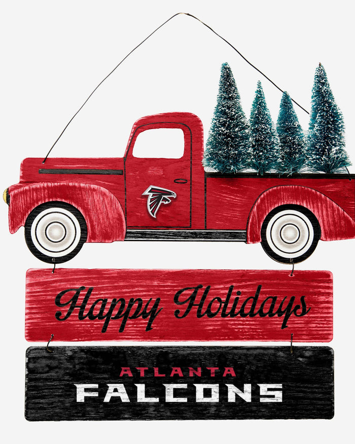 Atlanta Falcons Wooden Truck With Tree Sign FOCO - FOCO.com