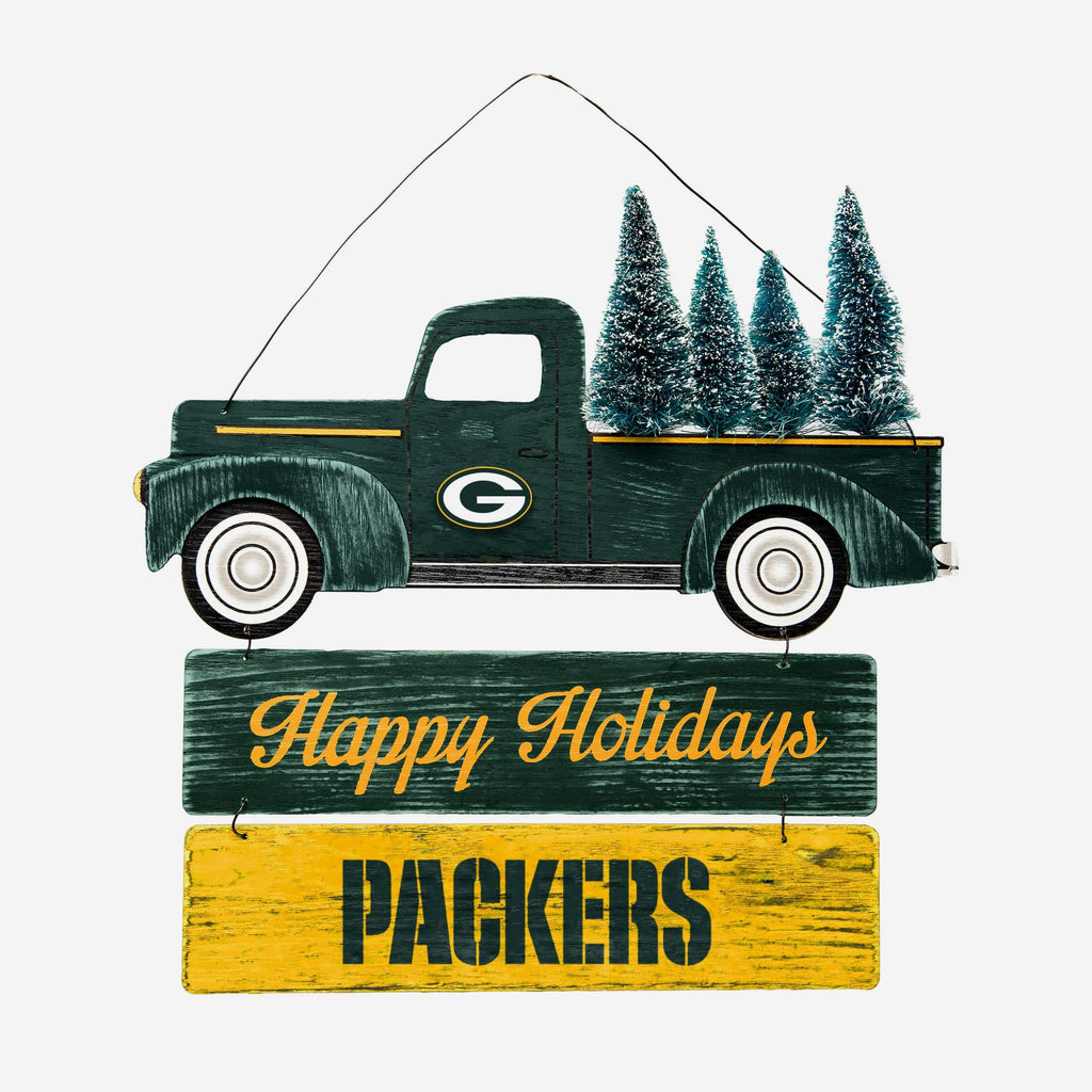 Green Bay Packers Wooden Truck With Tree Sign FOCO - FOCO.com