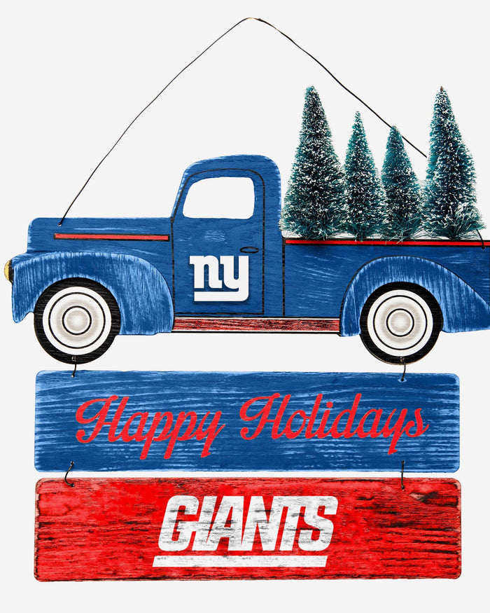 New York Giants Wooden Truck With Tree Sign FOCO - FOCO.com