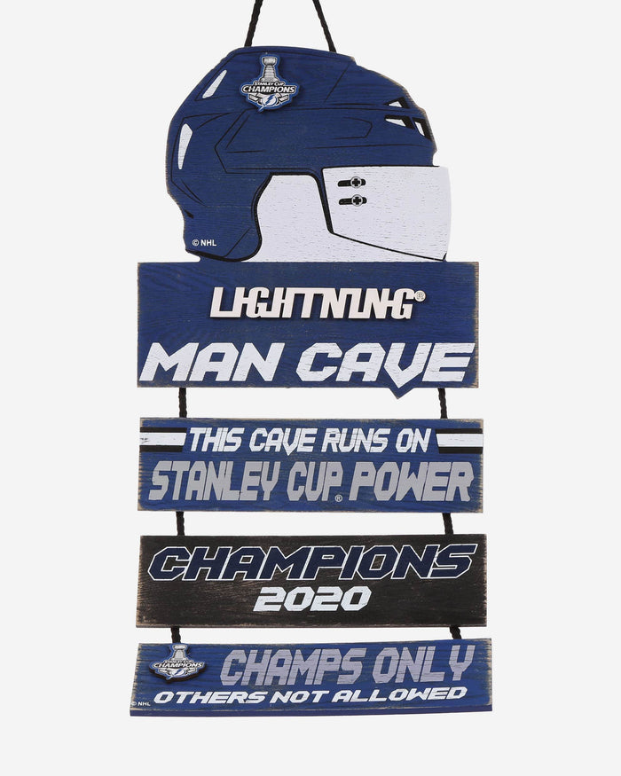 Tampa Bay Lightning 2020 Stanley Cup Champions Helmet Mancave Sign FOCO - FOCO.com