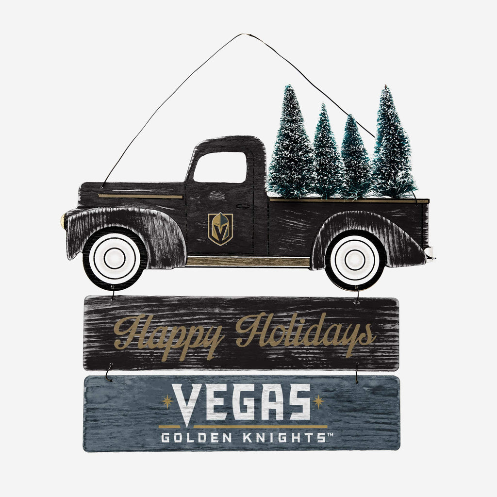 Vegas Golden Knights Wooden Truck With Tree Sign FOCO - FOCO.com