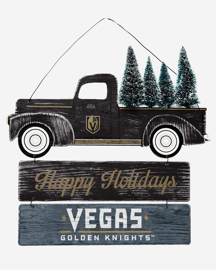 Vegas Golden Knights Wooden Truck With Tree Sign FOCO - FOCO.com
