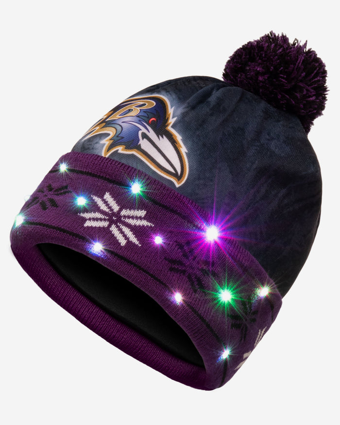 Baltimore Ravens Big Logo Light Up Beanie FOCO - FOCO.com