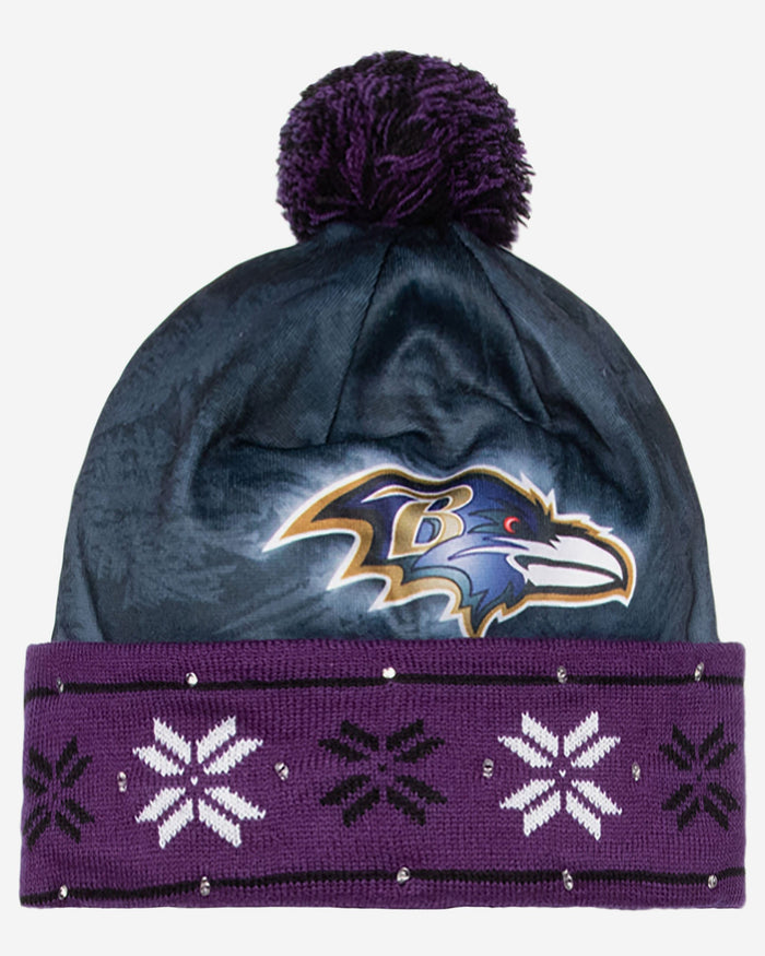 Baltimore Ravens Big Logo Light Up Beanie FOCO - FOCO.com